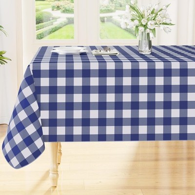 Rectangle Table Cloth, Waterproof Vinyl Tablecloth with Flannel Backing,