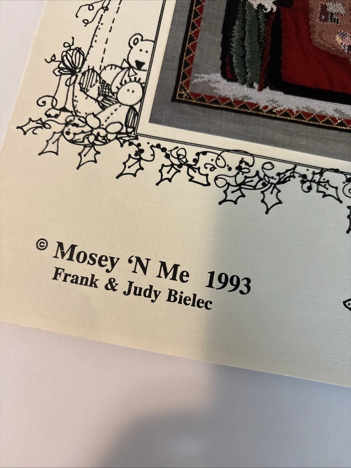 Vintage Father Christmas Cross Stitch Chart From Mosey ‘N Me W/ Fabric Retired - Image 3 of 4