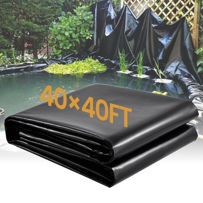 40x40ft Waterproof HDPE Pond Liner Pond Liners Fish Liner Gardens Landscaping US