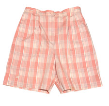 Vintage Tail Brand Made in USA Long Pink Plaid Golf Shorts Women's Size MED/LRG