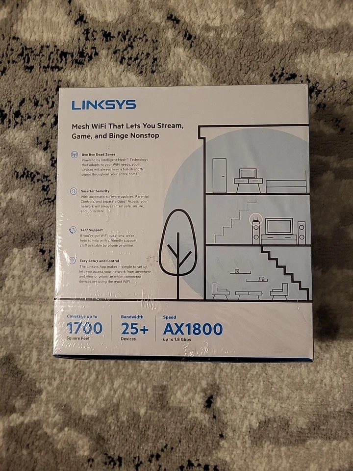 Linksys AX1800 Max-Stream Dual Band WiFI 6 Router (MR7350) *New - Sealed* - Image 3 of 4