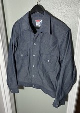 Dixon Rand Made in USA Raw Denim Pearl Snap Western Jacket Coat Mens L - RRL LVC