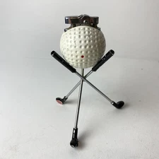 Golf Ball  Crossed Clubs Table Lighter Japan Sparks