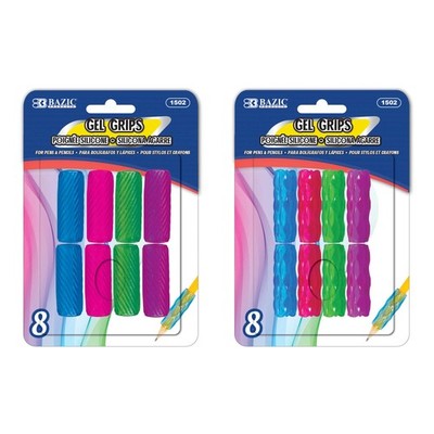 BAZIC Products Pencil Grip   1 Count (Pack of 8), Assorted Colors (8-count) 