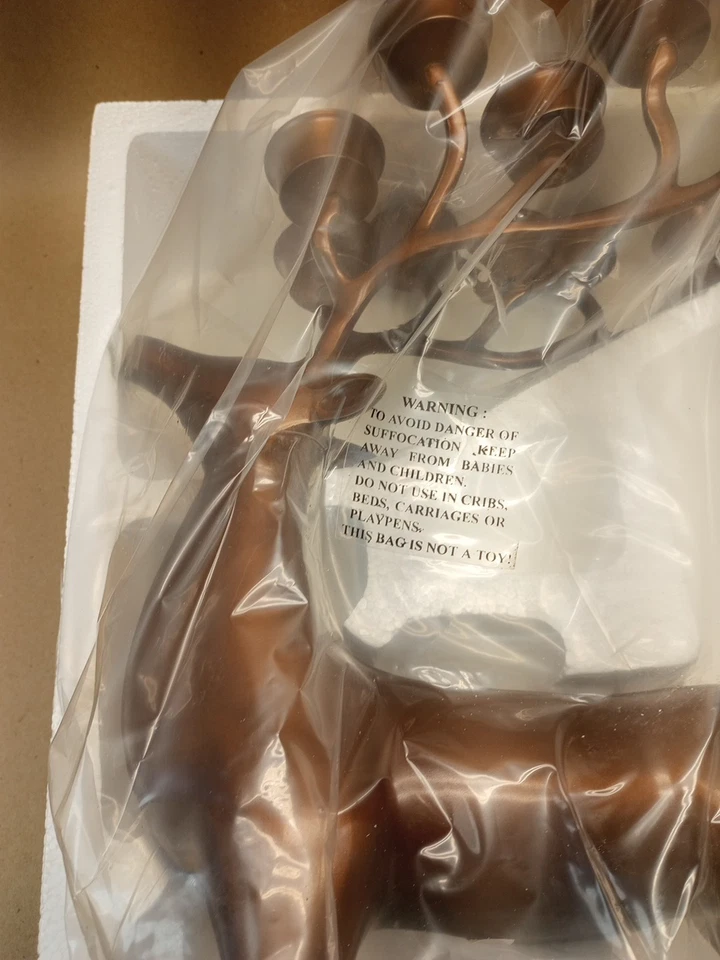 Copper Reindeer Candelabra Candle Holder Holiday Christmas 19" Made In India - Image 3 of 4