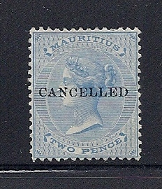 MAURITIUS 1863-72 Scott 33 2p 'CANCELLED' no gum | eBay