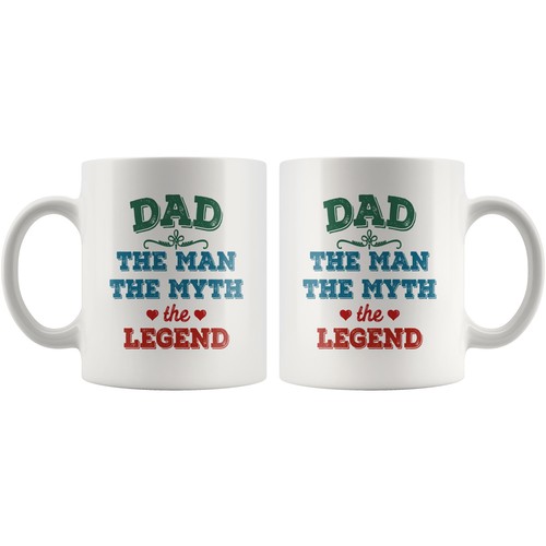 Dad Man Myth Legend Coffee Mug, Fathers Day Mugs, Best Christmas Birthday Gift - 第 7/8 張圖片