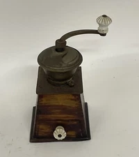 Signed I H S Faux Painted Country Coffee Grinder