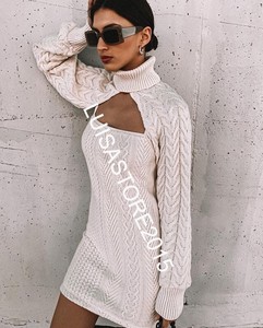 cable knit dress zara