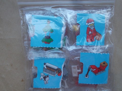 LEGO CITY CHRISTMAS SCENE SANTA'S HUSKY SLED DELIVERY SANTA MUG PRESENT SACK DOG