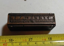 Vintage Letterpress Printing Block Steelcase Business Equipment Advertising 