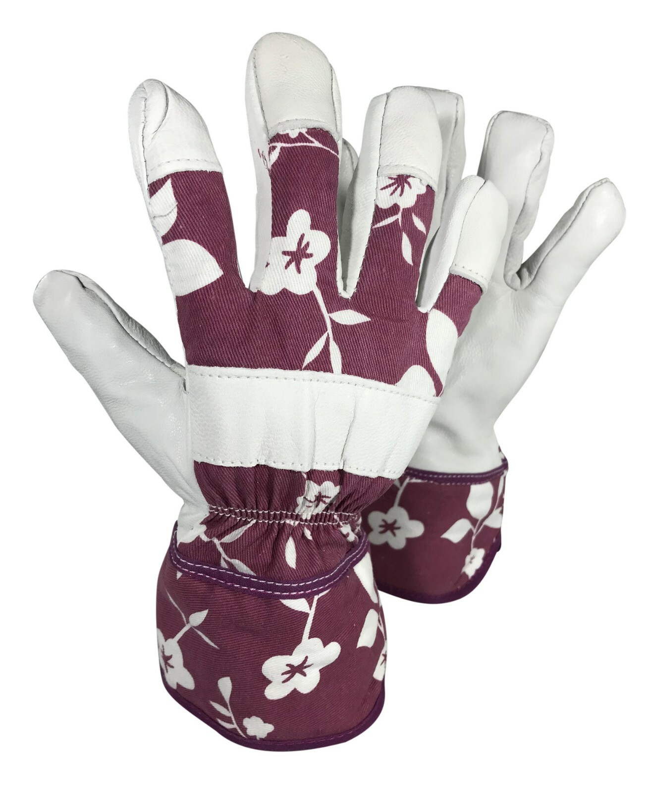 Ladies Leather Floral Gardening Glove & Secateurs Set Best Ladies