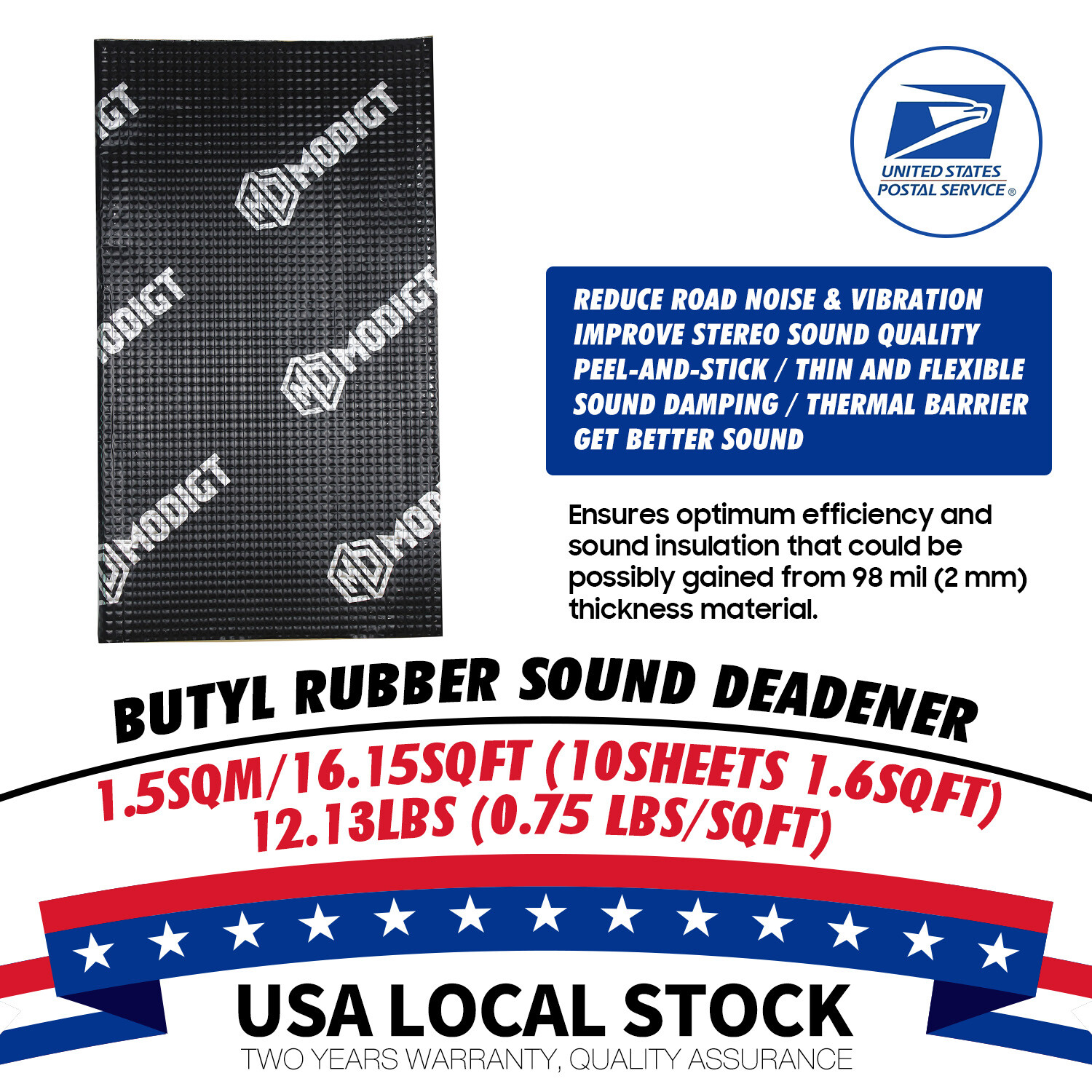 MGT Car Butyl Sound Deadener Insulation Proofing Noise SelfAdhesive