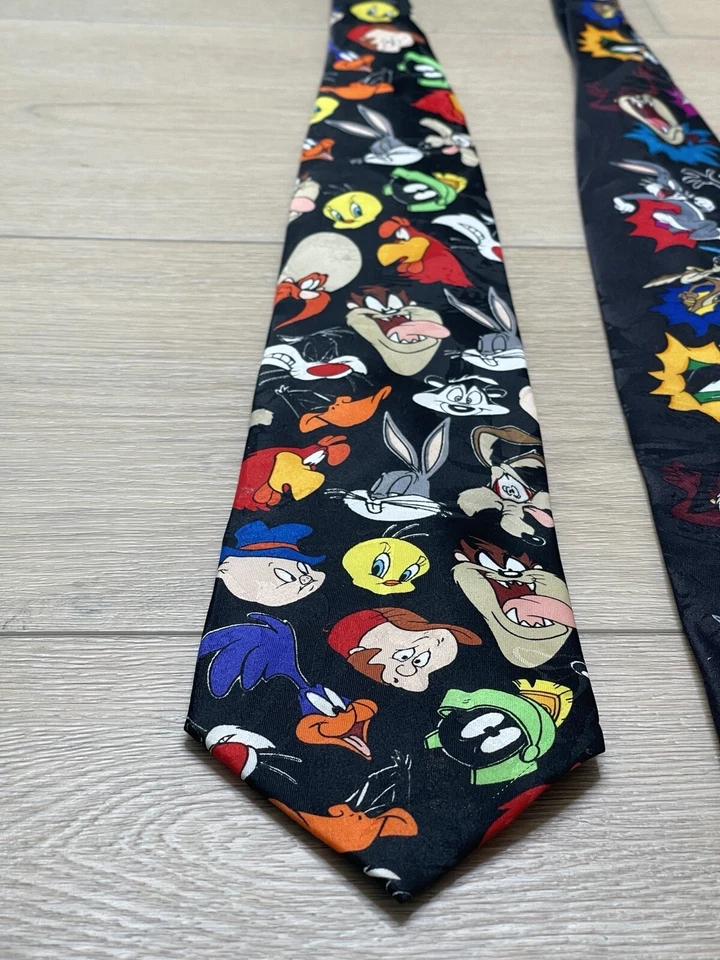 Винтажный лот из 2 галстуков Looney Tunes Mania Bugs Bunny Taz винтажные 1993, 1997 - Изображение 4 из 4