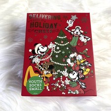 Disney Parks Christmas Holiday Socks Gift Box Mickey Minnie Mouse Youth Small