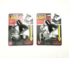 USB Powered 3 LED Clip-On Light Desk Table Reading Book Lamp White Lot of 2