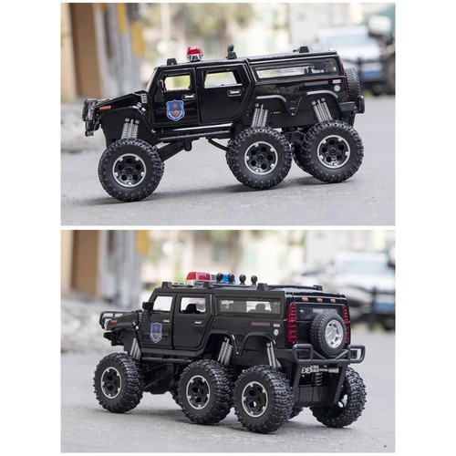 1:32 For Hummer H2 Sound&Light Pullback Police Lengthen Pickup Car Model Vehicle - Picture 9 of 11