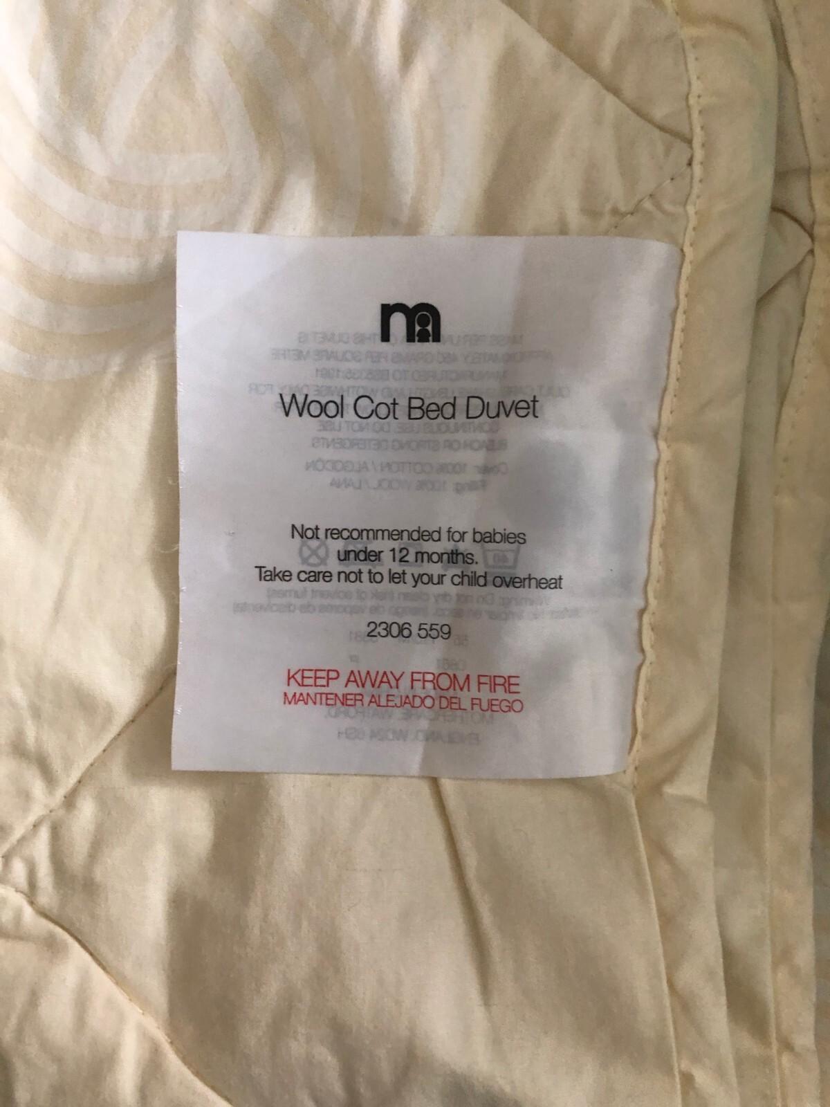 MOTHERCARE DUVET COVER WOOL BABY COT eBay