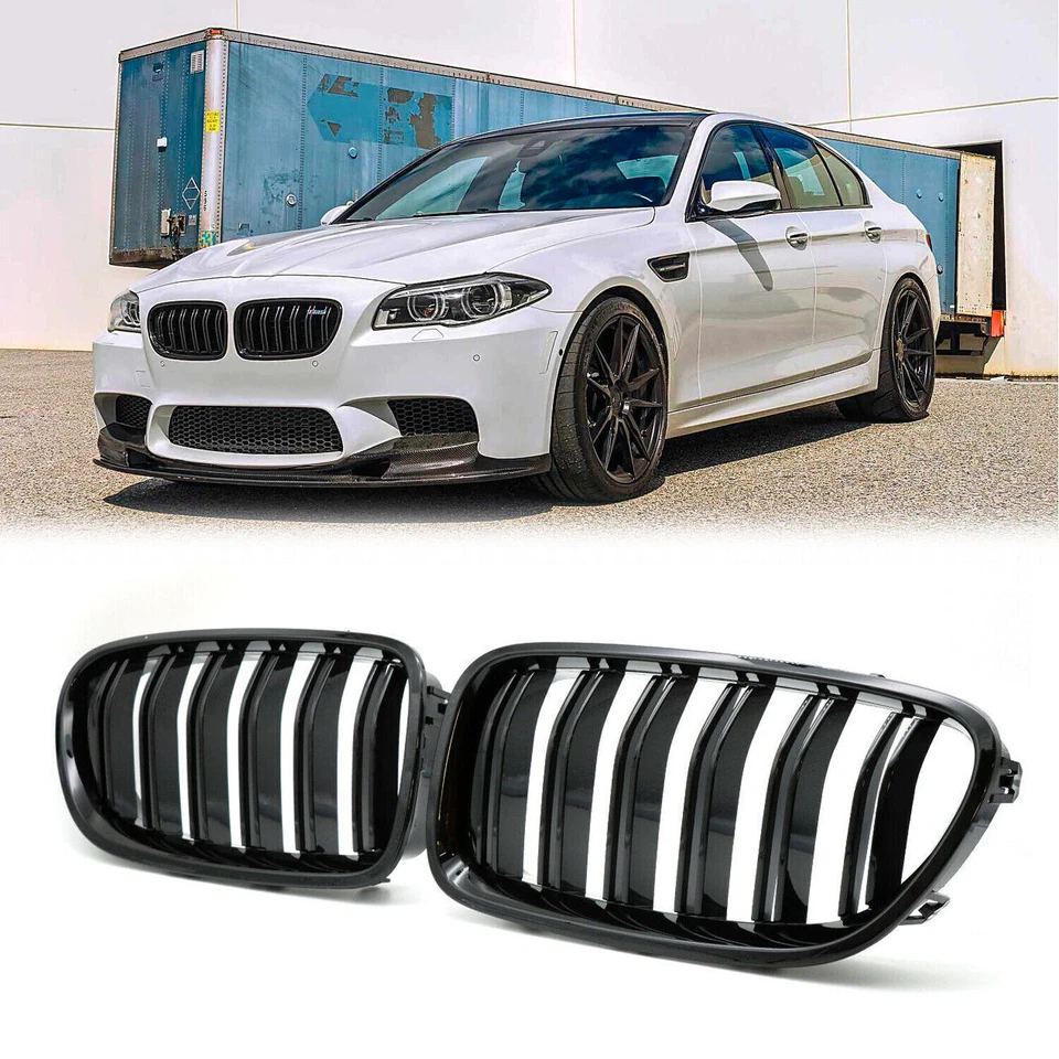 Front Kidney Grill for BMW 5 S F10/F11 550i 535i 2010-2016 Glossy Black Grille Foto 2 de 4