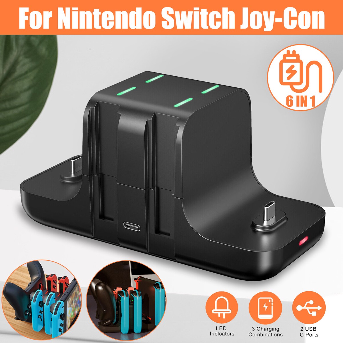 Game Controller Charging Stand Dock Charger Station for Nintendo