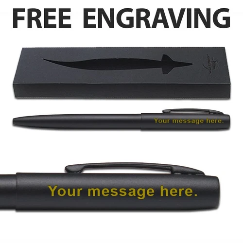 Fisher Space Pen MILITARY Ballpen MATTE BLACK FM4B - Personalised ENGRAVED Gift
