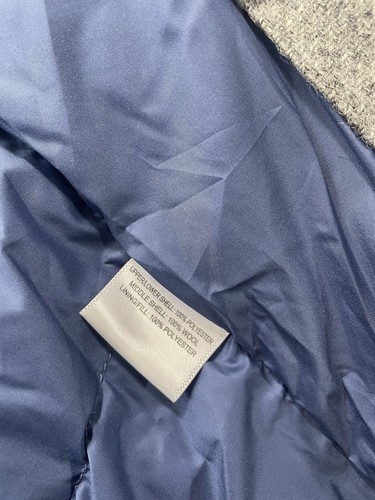 Peter Millar L Large Alpine Puffer Mens Vest Navy Grey Wool Full Zip Jacket $375 - Picture 13 of 13