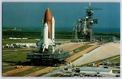 NASA Postcard Kennedy Space Center Space Shuttle Columbia Roll To Launch Pad BR1