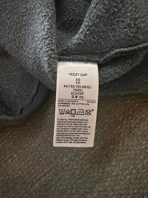 Yeezy Gap Fleece Yoke Tee Size Xs Stone Grey Unisex Soft