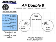 LIONEL AMERICAN FLYER FASTRACK S GAUGE R20 DOUBLE 8 TRACK PACK Layout design NEW