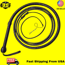 8 ft Custom Genuine Leather Bull Whip  16-Plait Handmade  Belly  Bolster