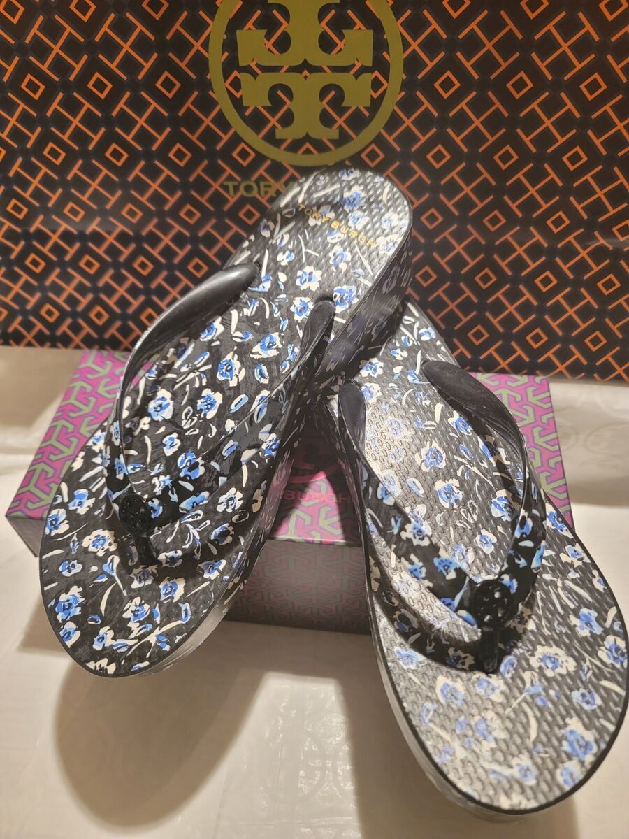 Tory Burch Floral Wedge Flip-Flop Thongs Sandals;SZ 8 Tory Burch Floral Wedge Flip-Flop Thongs Sandals;SZ 8