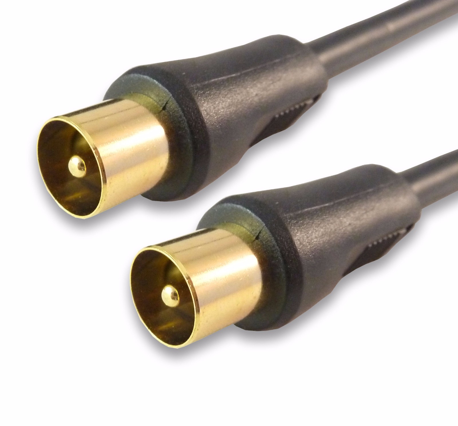 Black 3m TV Aerial lead M-M Shielded Coax Gold Antenna Cable Male 9.84ft