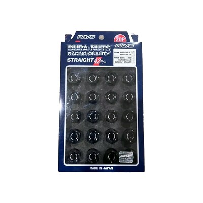 RAYS BLACK LUG DURA NUTS STRAIGHT L42 42MM WHEEL WHEELS LOCK M12x1.5 12x1.5