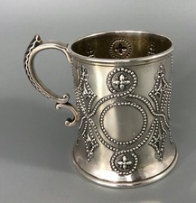 Victorian Silver Christening Mug Robert Hennell III London 1866 210g BEEZX