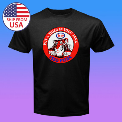 Esso Tiger Oil Men's Black Size S-5XL