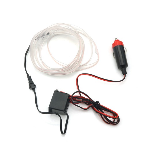 Tira de neón de luz decorativa interior coche luz verde transparente 2m LED El Line  - Imagen 9 de 19