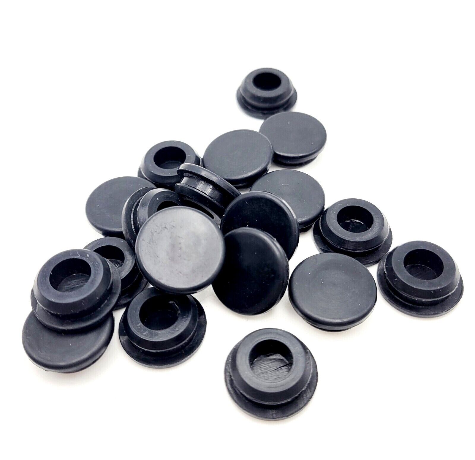 1/2" Solid Rubber Grommet Panel Knockout Plugs for 1/8” Thick Walls 5/8