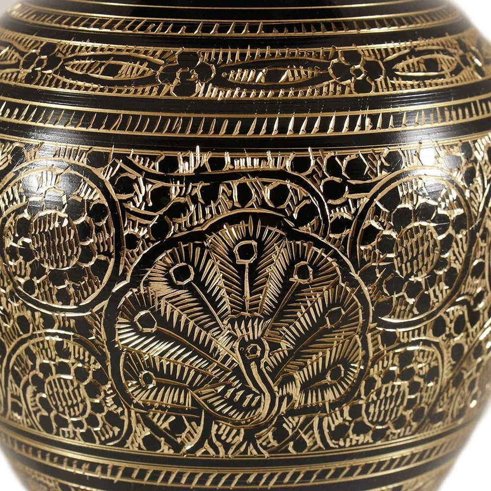 Handcrafted 13'' Antique Look Decorative Brass Flower Vase For Home Table Deco - Image 2 of 2