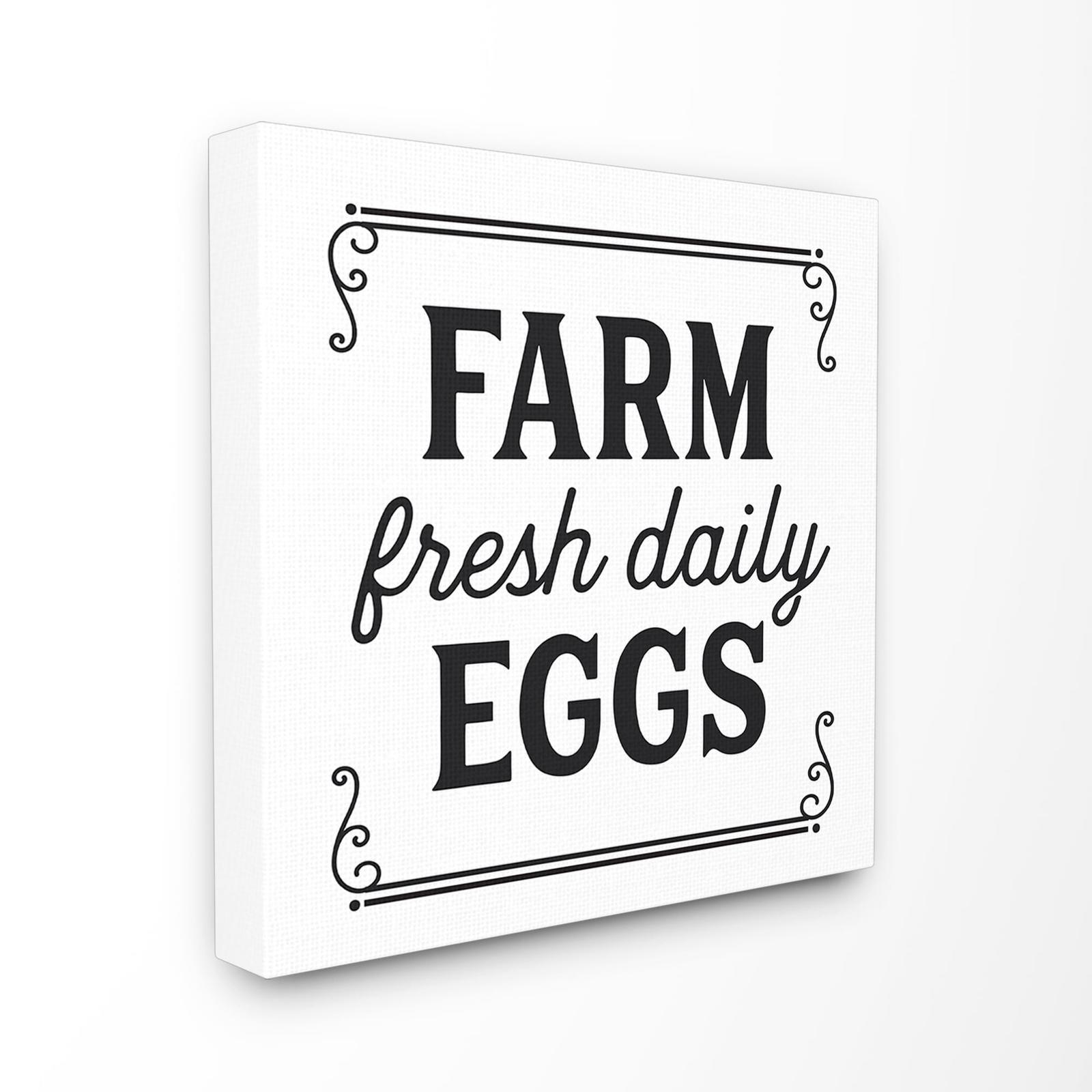 Stupell Farm Fresh Eggs Daily Vintage Typography Stretched
