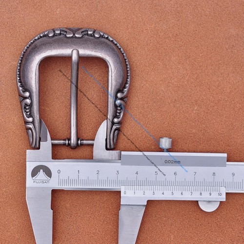Sturdy Antique Silver Flower Western Cowboy Prong Pin Belt Buckle Fit 34mm Strap - Picture 10 of 10