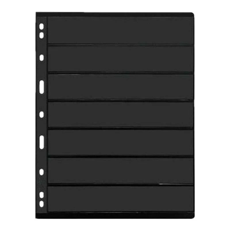 20 Sheets Stamp Album Stock Black Collection Holder Double Sided 9 Binder Hole - image 2 of 4