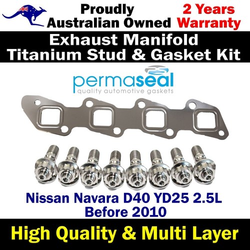 Permaseal Exhaust Manifold Titanium Studs&Gasket For Nissan Navara D40 YD25 2.5L eBay