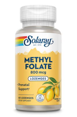 Solaray Methyl Folate 800 mcg Lemon Flavor, 60 Lozenges