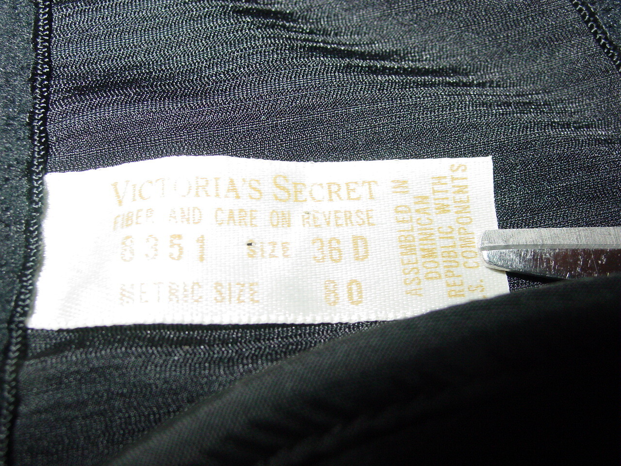 Victoria's Secret Gold Crown Label Vintage Black Stre… Gem