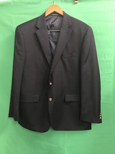 CHAPS RALPH LAUREN BLACK SPORT COAT BLAZER JACKET 100  WOOL SIZE 44R