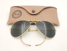 Vintage B L Ray Ban Bausch Lomb Cable Temple Aviators G15 Gray 58mm w/Case