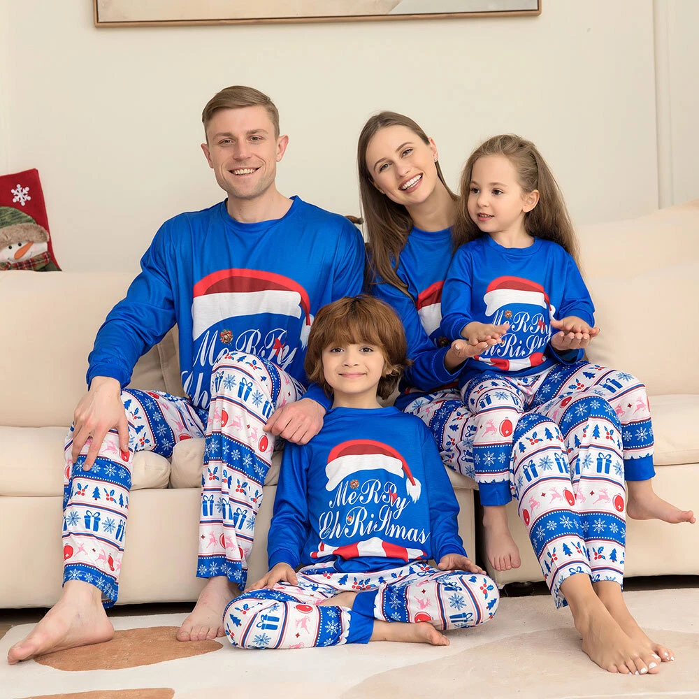 Familie Weihnachten Schlafanzug Set - Satin Pyjama Partnerlook Für Alle
