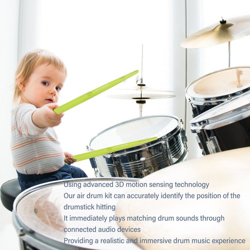 (Green)Virtual Drum Kit Virtual Reality Drum Set Portable Electronic DruM CH - Picture 9 of 23