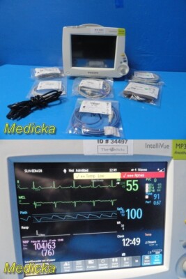 Philips MP30 Monitor, MMS Module New Leads Masimo Spo2 IBP/T NBP ECG Print~34497