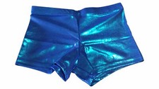 PUSH ATHLETIC Girls Super Comfort Dance Shorts Youth Small, Blue Sparkle 
